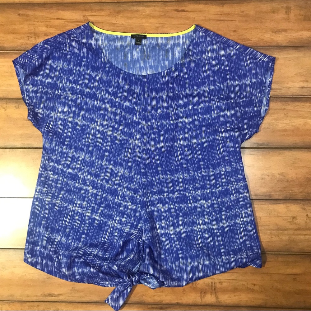 Ann Taylor Blue & White Top